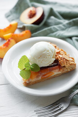 Homemade  galette with peaches.