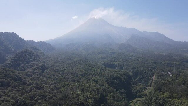 Natural scenery in the area or valley of ​​​​Mount Merapi located in Yogyakarta Indonesia.