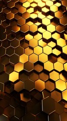 Gold luxury hexagon abstract wallpaper backdrop