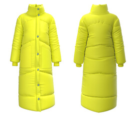 Ladies winter coat. Winter Jacket Isolated