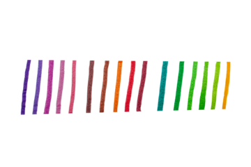 lines with multi-colored markers on a white background, set of markers
