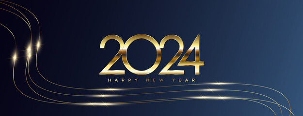 Fototapeta na wymiar 2024 Happy New Year 
