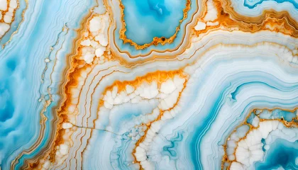 Foto op Plexiglas Kristal Blue polished onyx marble texture background