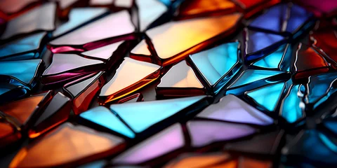 Papier Peint photo Lavable Coloré Abstract colorful translucent crystal background. Texture of broken glass or stained glass. Colorful bright wallpaper