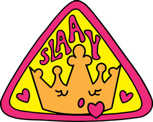 Slay queen tiara cartoon sticker