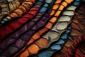 Textile Tapestry: Weaving a Symphony of Fabric Patterns - obrazy, fototapety, plakaty