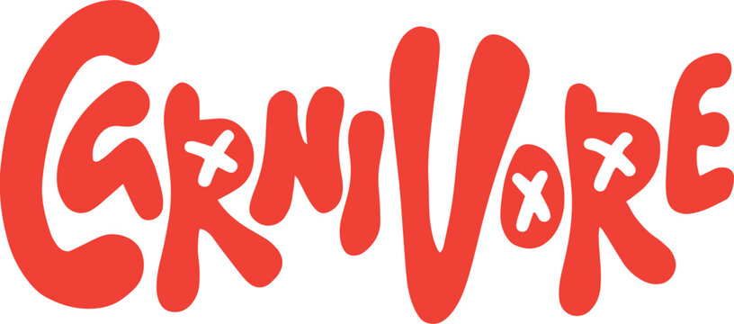 Carnivore text lettering illustration