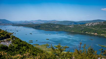 Flooded field, Swamp in nature. Hutovo Blato, bird reserve and nature park, Bosnia and Herzegovina.