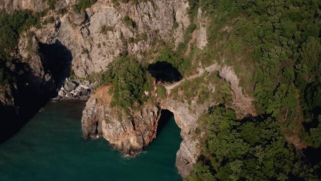 Arcomagno beach San Nicola Arcella Calabria Italy from above drone aerial view 03