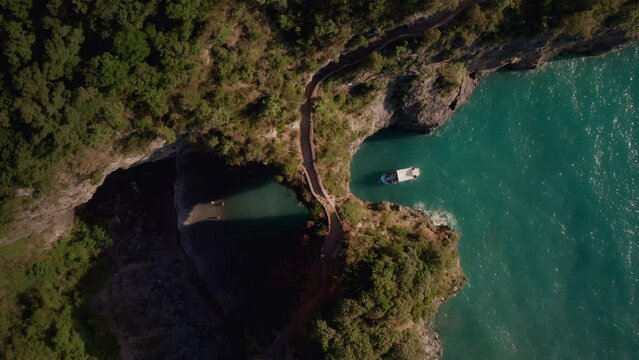 Arcomagno beach San Nicola Arcella Calabria Italy from above drone aerial view 01