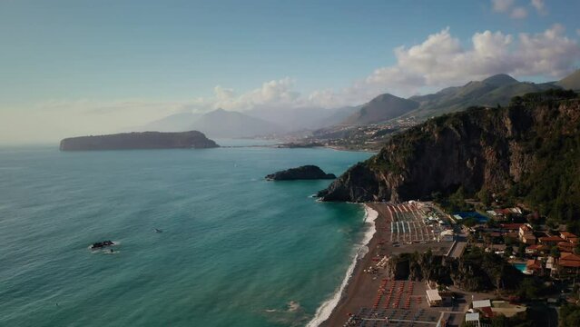 San Nicola Arcella coast Calabria Italy drone aerial view 01