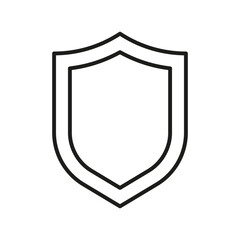 Shield of secure, protect line icon. Shield guarantee, privacy, medical safety. Armor in fight. Vector illustration