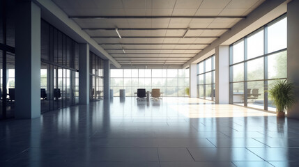 Empty office open space interior of Business conference company for background. Generative Ai