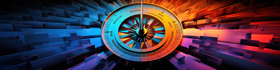 Close up of compass, art business & innovation - obrazy, fototapety, plakaty