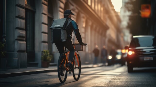 Delivery cyclist, AI generated Image