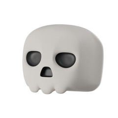 Skull head 3d icon