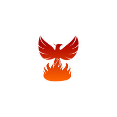 Phoenix animal design icon isolated on transparent background