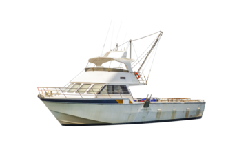 Cutout of an isolated fishing boat with the transparent png 