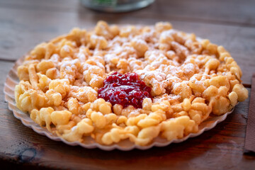 Strauben, typical dessert from South Tyrol, Italy