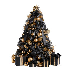 black and gold christmas tree
