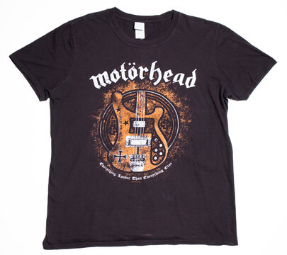 kent, uk 01.01.2023 vinatge gildan motorhead lemmy tshirt from the 1990s. Adult Large Mens Black 90s Tour Rock Tee Graphic. rock and roll merchandise