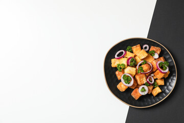 Fried tofu, delicious and tasty fried food, tasty food