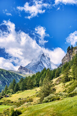 Obraz premium A smokey Matterhorn in the far.