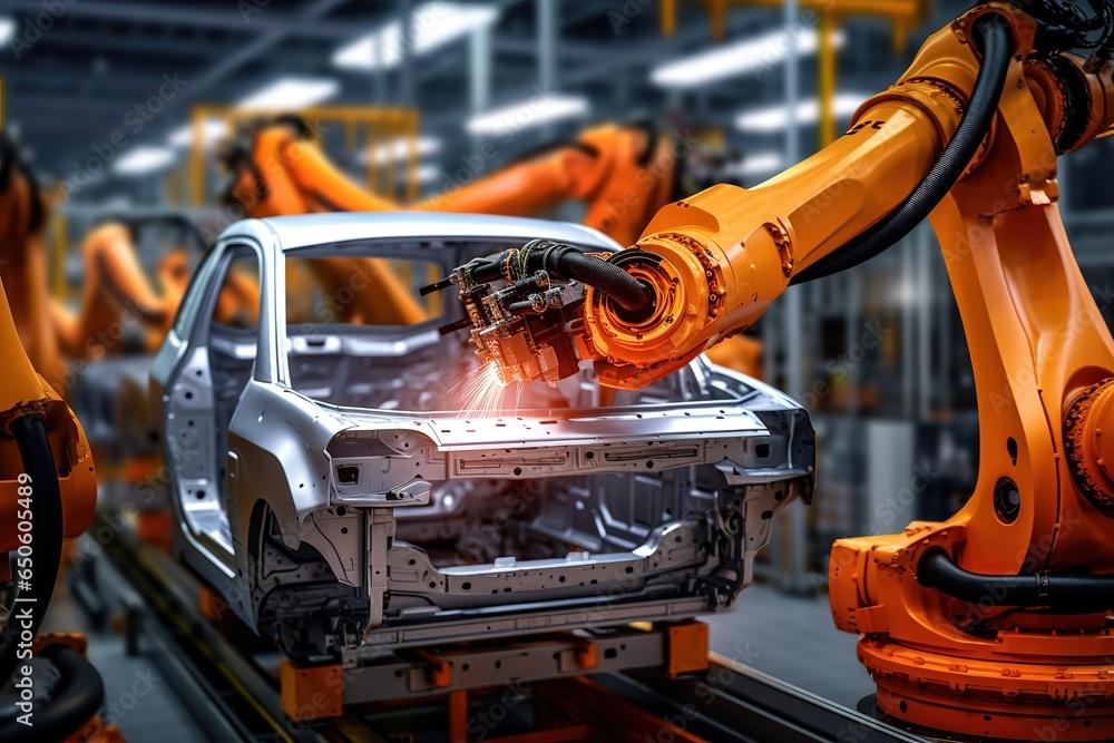 Poster automated car assembly line