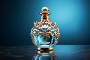 Antique glass perfume bottle design - obrazy, fototapety, plakaty