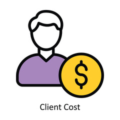 Client Cost vector Fill outline Icon Design illustration. Web store Symbol on White background EPS 10 File 