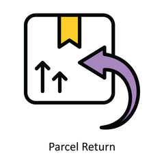 Parcel Return vector Fill outline Icon Design illustration. Web store Symbol on White background EPS 10 File 