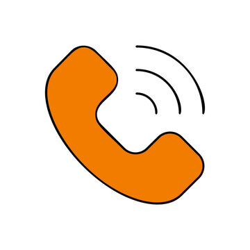 picto logo icones et symbole appel en cours fin orange