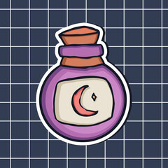 magic potion halloween sticker. Scrapbook clipart.