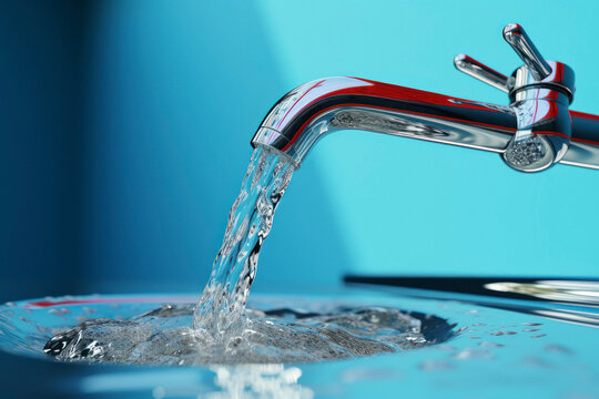 clean water flow from water tap.