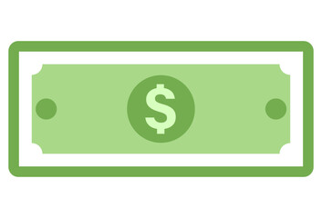 flat illustration of a dollar bill. vector illustration