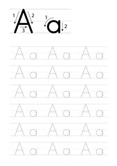 Printable letter A alphabet tracing worksheet