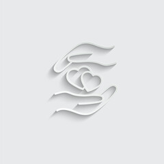 heart in hand vector icon love icon care sign 