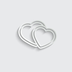 heart button vector icon love sign