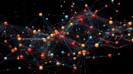 A neural network diagram with intricate connections and nodes, symbolizing the complexity of AI algorithms and machine learning