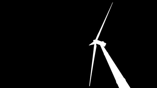 rotating wind power machine as renewable alternate green energy - endless loop 3D animation