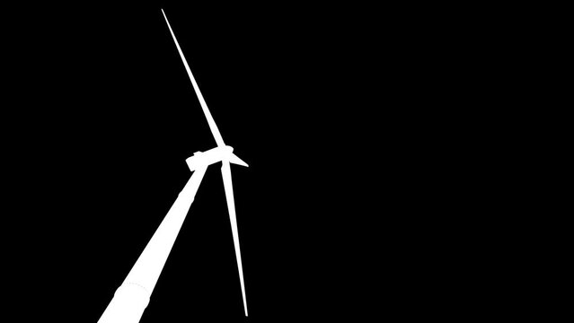 rotating wind power machine as renewable alternate green energy - endless loop 3D animation