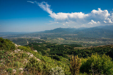 Fototapeta na wymiar Gorgeous landscape view from mountain Vodno, Skopje