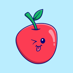 vector cute apple hand drawn illustration icon concept isolated