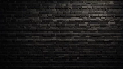 Poster Abstract dark brick wall texture background pattern, Wall brick surface texture. © adi