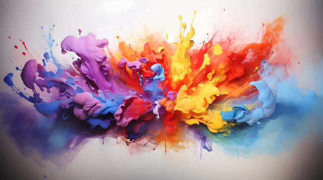Depict an abstract representation of emotions using a color explosion.