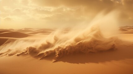 The mesmerizing windswept dunes of a desert landscape