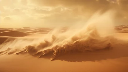 Zelfklevend Fotobehang The mesmerizing windswept dunes of a desert landscape © KWY
