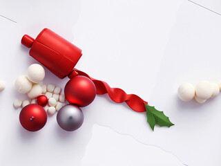 Christmas white blank card with copy space Generative AI. free Stock Photo