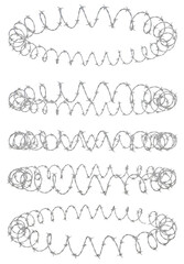 Obraz premium An 3d illustration showing circular barbed wires