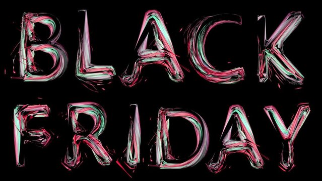 BlackFriday Animated Letters on Black Background